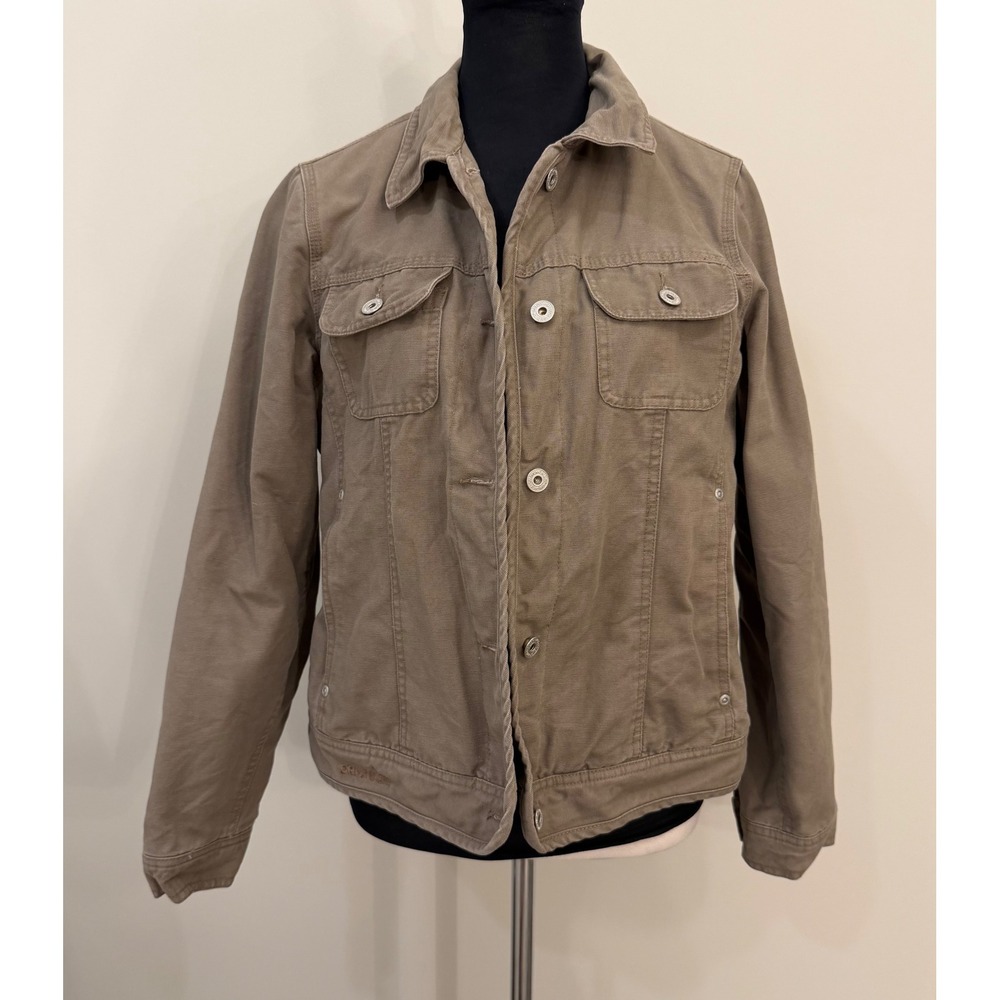 Dri Duck For Her Womens Medium Brown Cotton Canvas Trucker Jacket Workwear‎ Coat